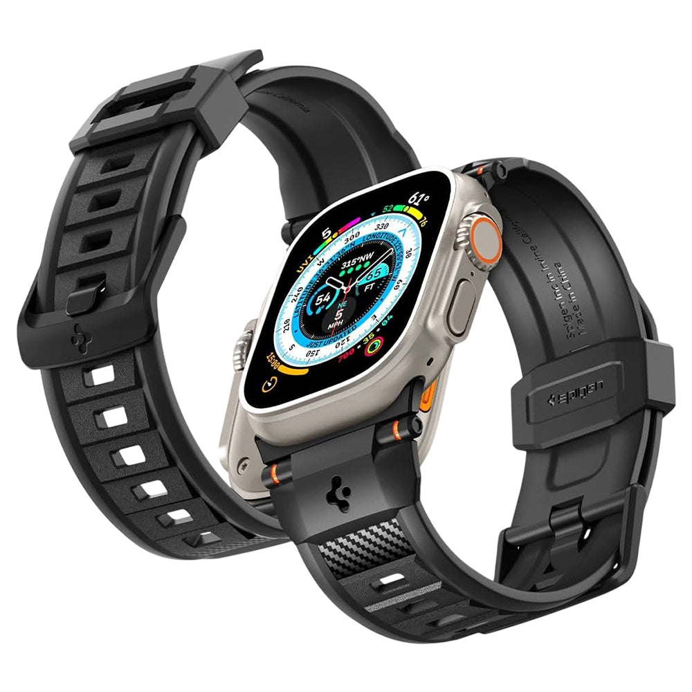 Correa Spigen Rugged para Apple Watch Series de 49 mm / 46 mm / 45 mm / 44 mm, negro mate AMP02854