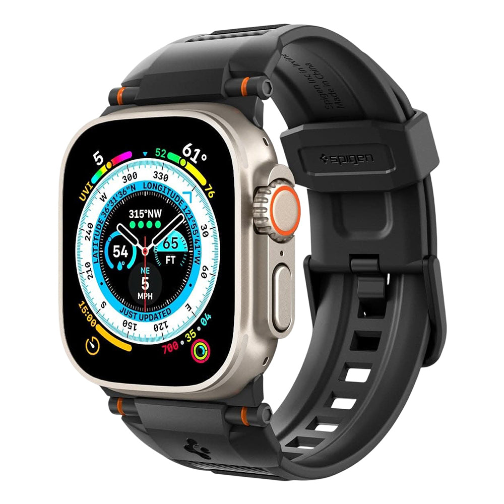 Correa Spigen Rugged para Apple Watch Series de 49 mm / 46 mm / 45 mm / 44 mm, negro mate AMP02854