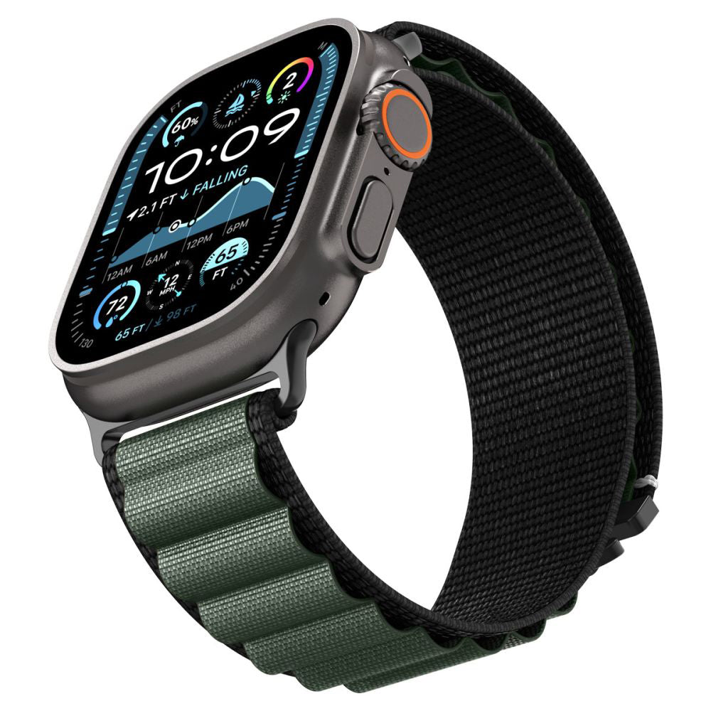 Correa Spigen WBF1 para Apple Watch 49mm / 46mm / 45mm / 44mm Series, Negra Verde AMP10223