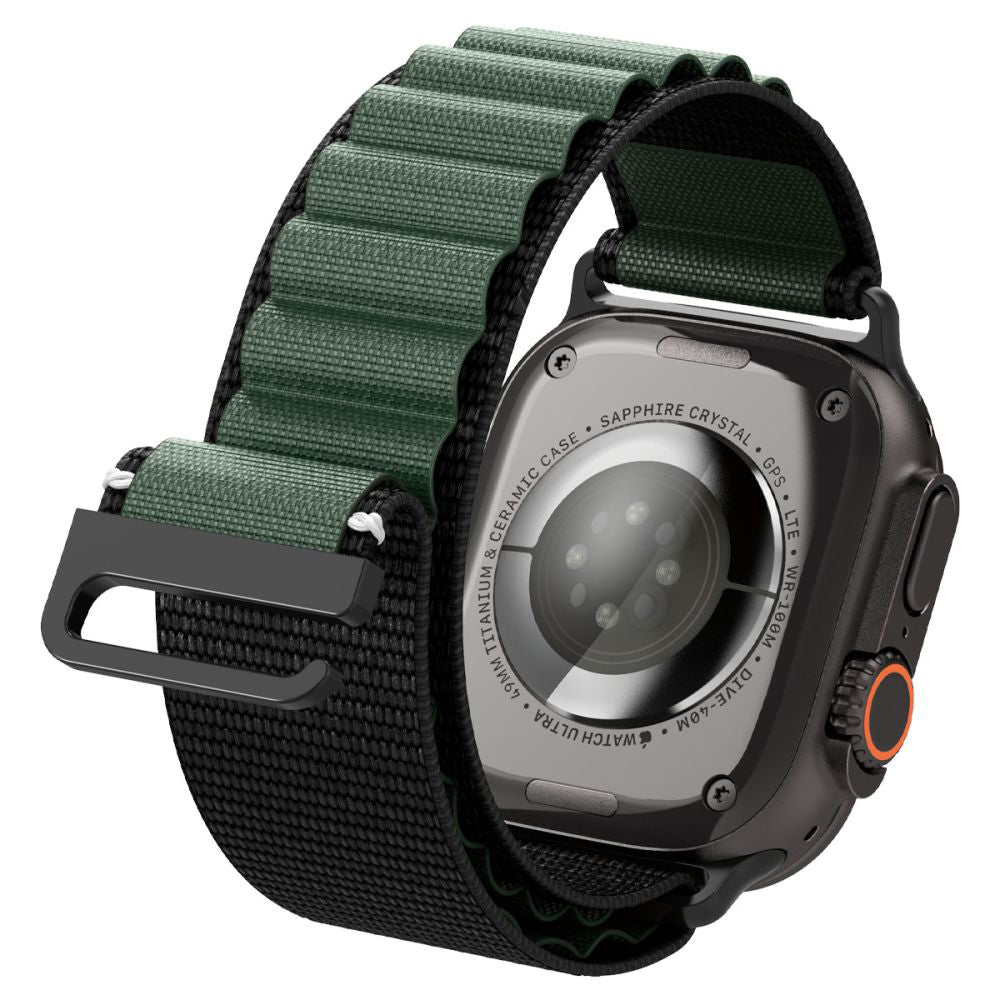 Correa Spigen WBF1 para Apple Watch 49mm / 46mm / 45mm / 44mm Series, Negra Verde AMP10223