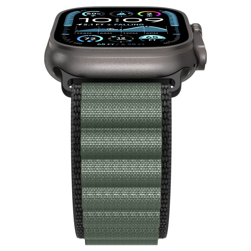 Correa Spigen WBF1 para Apple Watch 49mm / 46mm / 45mm / 44mm Series, Negra Verde AMP10223