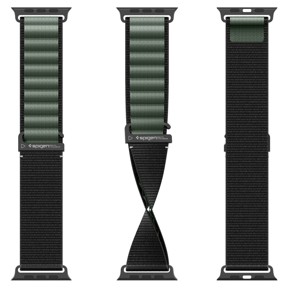 Correa Spigen WBF1 para Apple Watch 49mm / 46mm / 45mm / 44mm Series, Negra Verde AMP10223