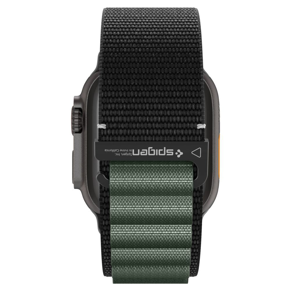 Correa Spigen WBF1 para Apple Watch 49mm / 46mm / 45mm / 44mm Series, Negra Verde AMP10223
