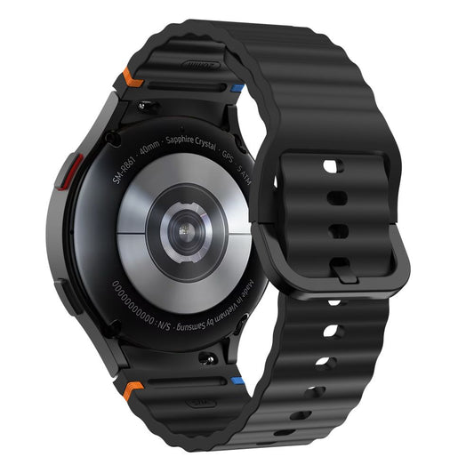 Correa deportiva de silicona Tech-Protect para Samsung Galaxy Watch7 / Watch FE / Watch6 / Watch5 / Watch4 Series, Negro
