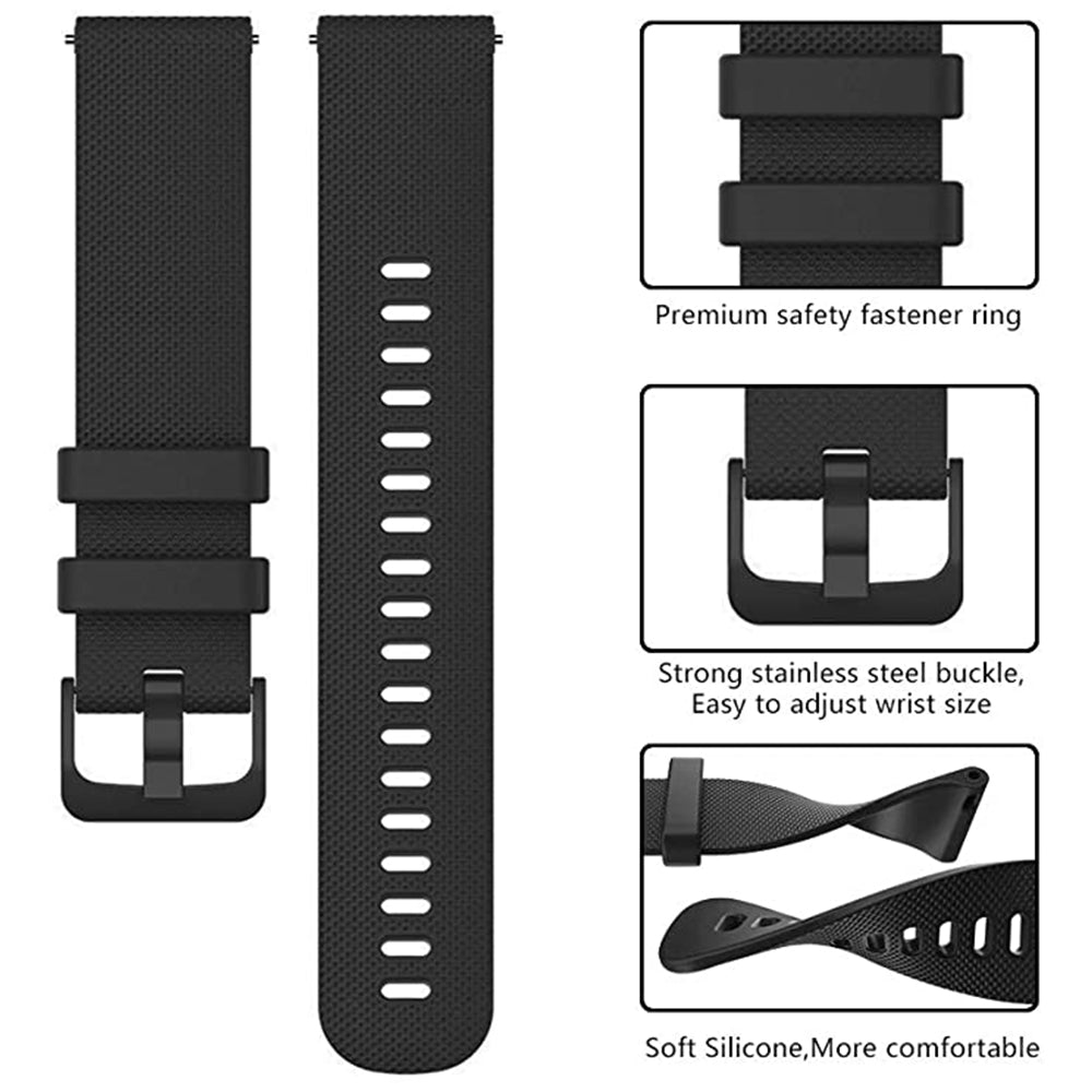 Correa Techsuit W006 para Samsung Galaxy Watch / Huawei Watch Series, 20mm, Negra.