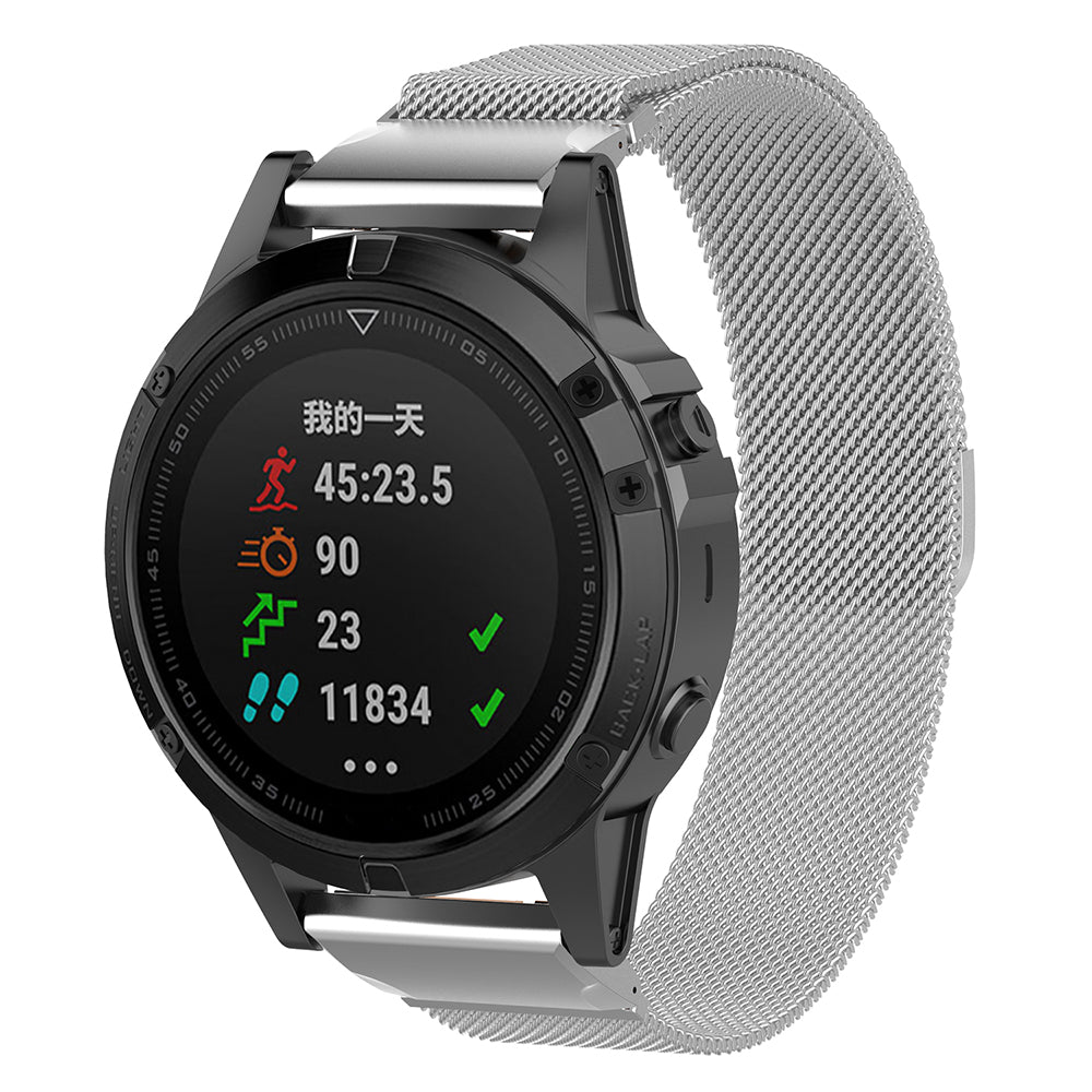 Techsuit W009 Strap for Garmin Watch Fenix / Forerunner Series, 22mm, Silver