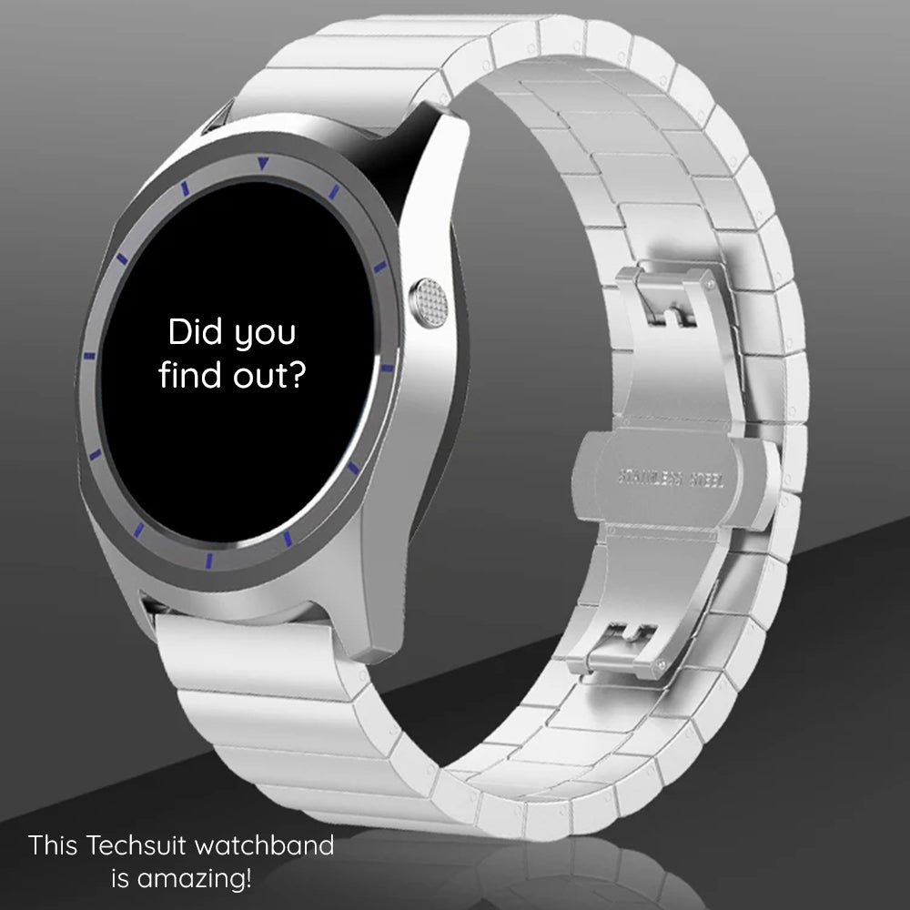 Correa Techsuit W012 para Huawei Watch / Xiaomi Watch Series, 22mm, Plateada