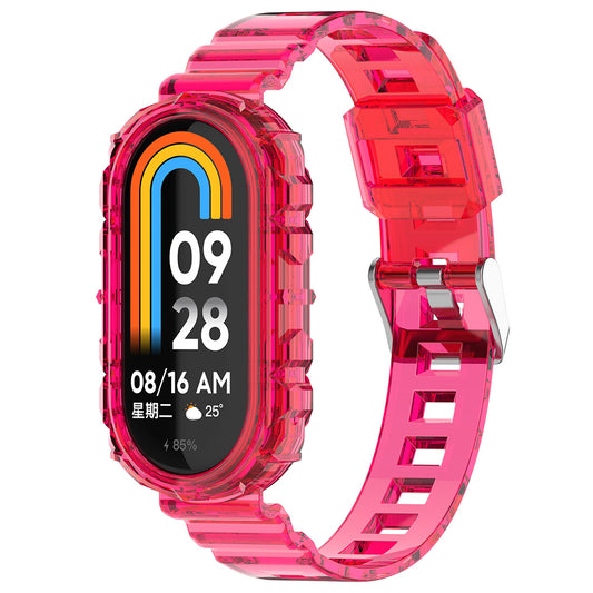 Correa Techsuit W017 para Xiaomi Smart Band 9 / 8, Rosa Rojo