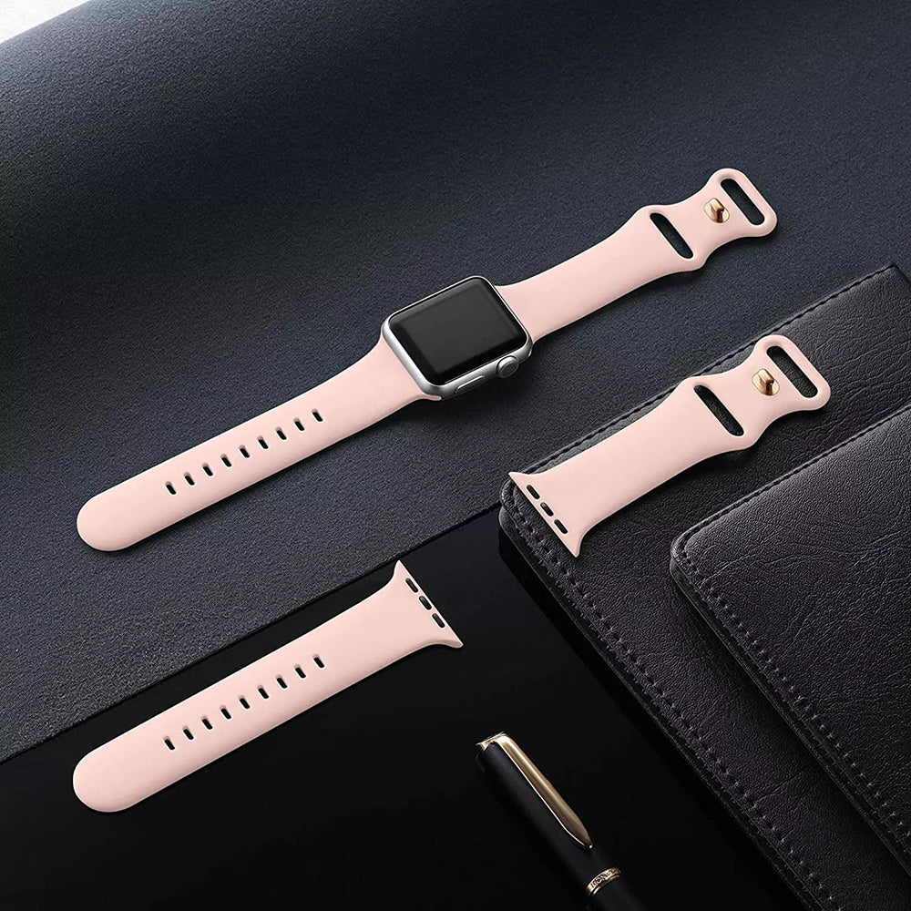 Correa Techsuit W031 para Apple Watch 49mm / 46mm / 45mm / 44mm / 42mm Series, Rosa Claro