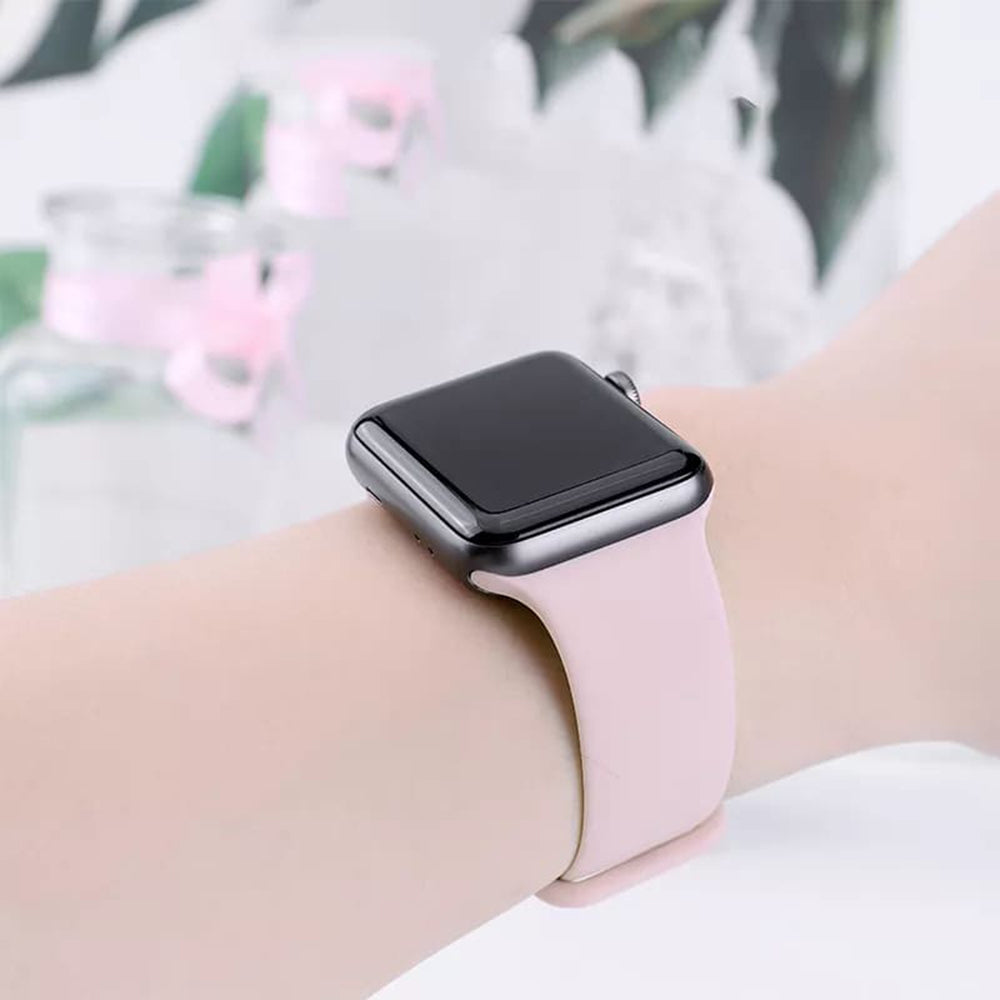 Correa Techsuit W031 para Apple Watch 49mm / 46mm / 45mm / 44mm / 42mm Series, Rosa Claro