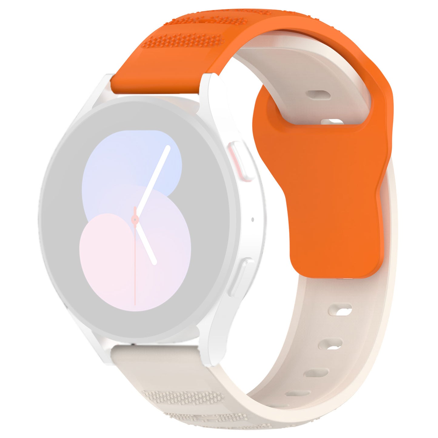 Techsuit W050 Strap for Samsung Galaxy Watch / Huawei Watch Series, Beige Orange