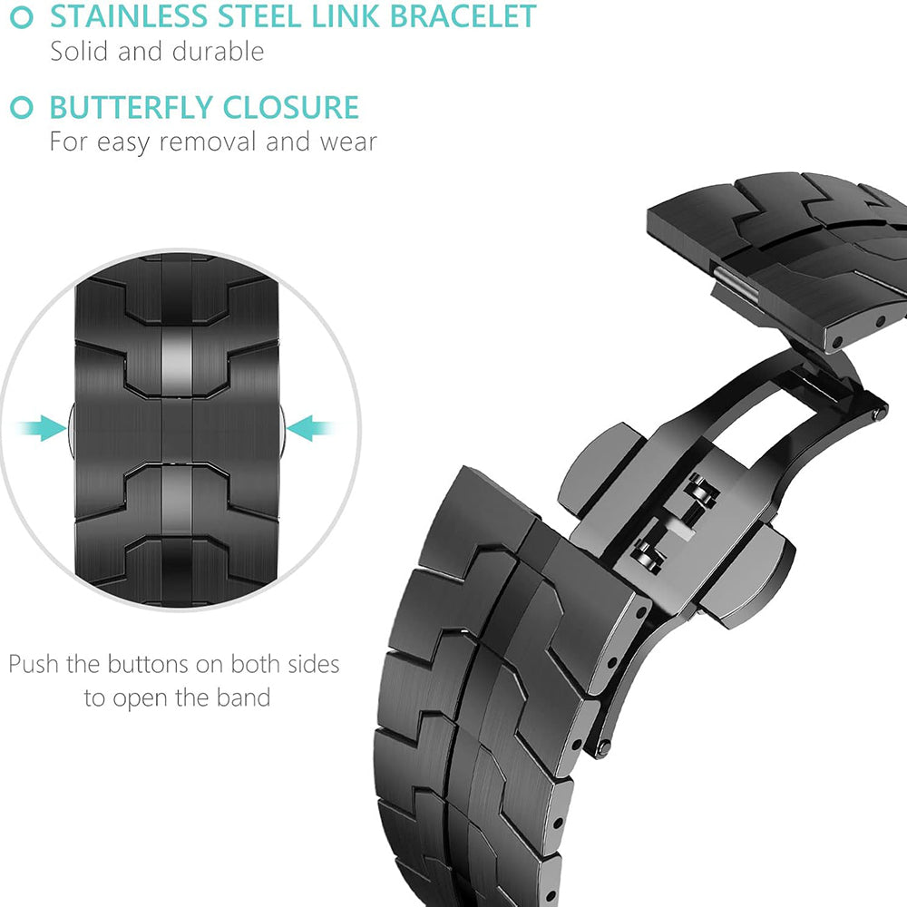 Correa Techsuit W063 para Apple Watch 49mm / 46mm / 45mm / 44mm / 42mm Series, Negra