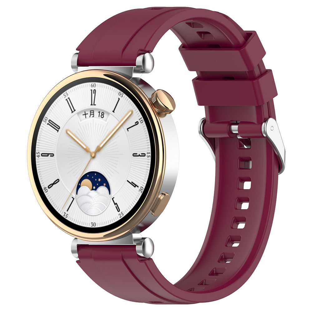 Correa Techsuit W075 para Huawei Watch / Garmin Watch Series, 18mm, Borgoña