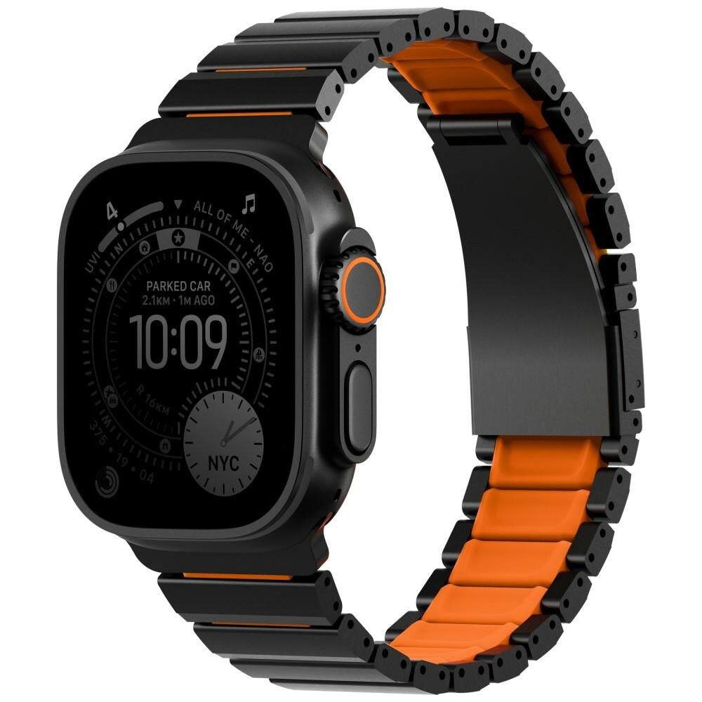 Correa UNIQ Strova Flex para Apple Watch Series 49mm / 46mm / 45mm / 44mm / 42mm, Negra Naranja