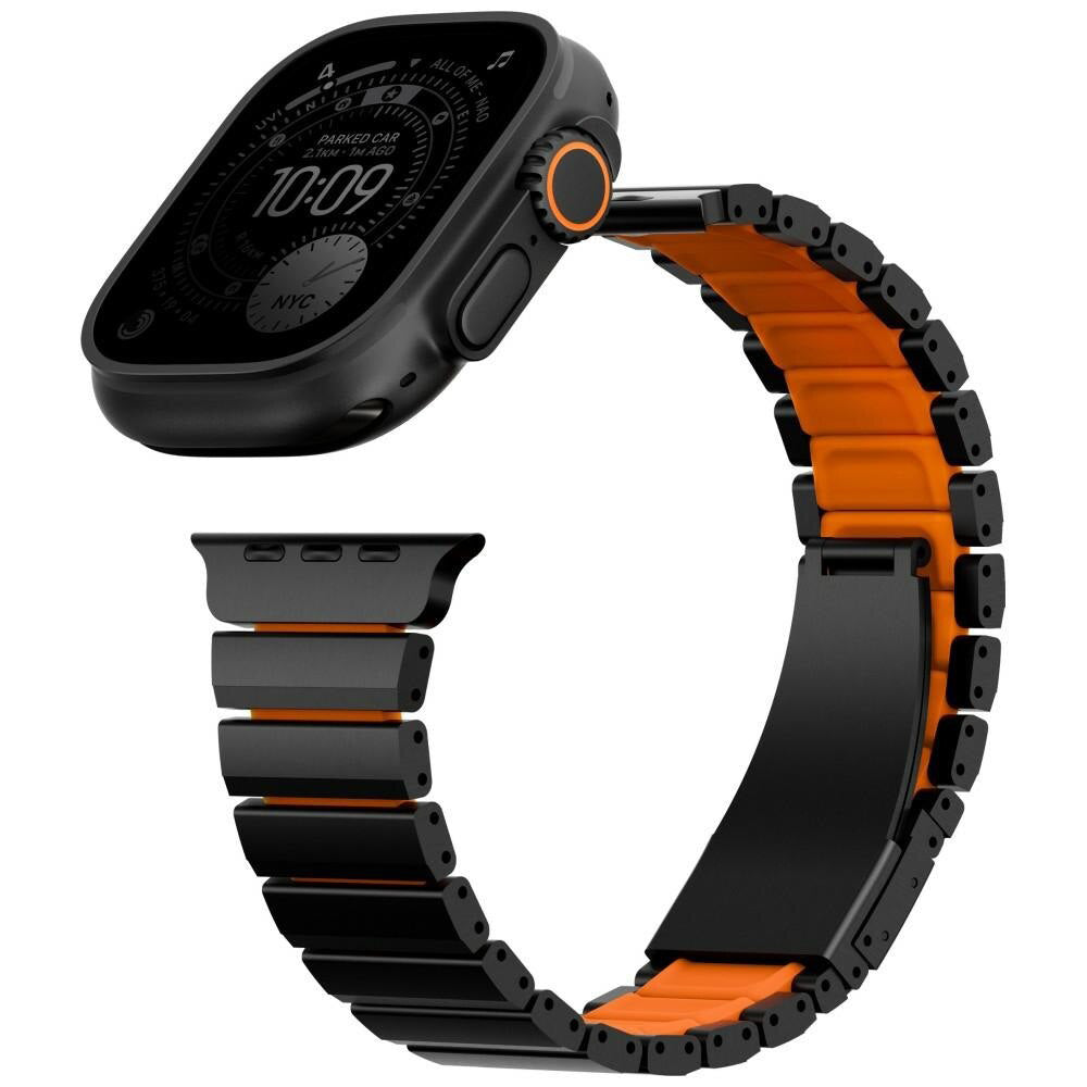 Correa UNIQ Strova Flex para Apple Watch Series 49mm / 46mm / 45mm / 44mm / 42mm, Negra Naranja