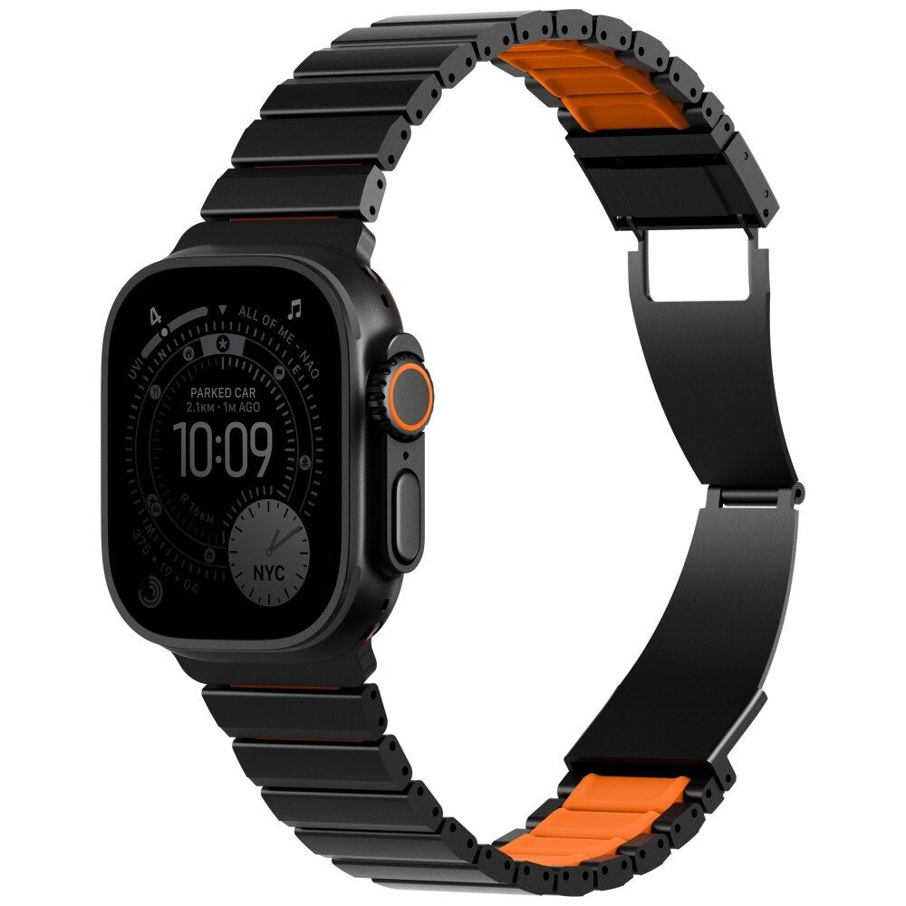 Correa UNIQ Strova Flex para Apple Watch Series 49mm / 46mm / 45mm / 44mm / 42mm, Negra Naranja