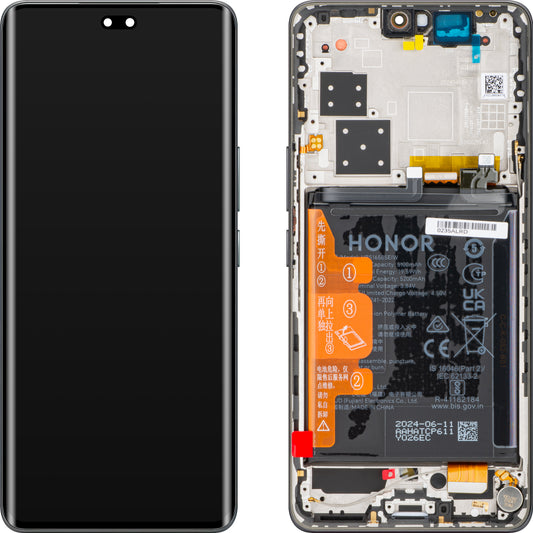 Pantalla táctil Honor 200 Pro, con marco, negra, Service Pack 0235ALRD