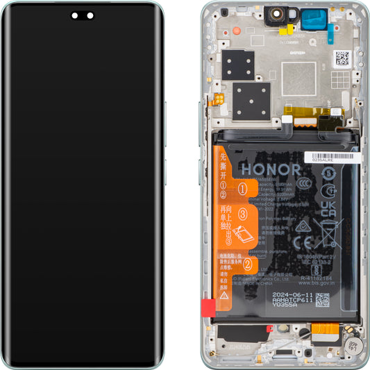 Pantalla táctil Honor 200 Pro, con marco, verde esmeralda, Service Pack 0235ALRE
