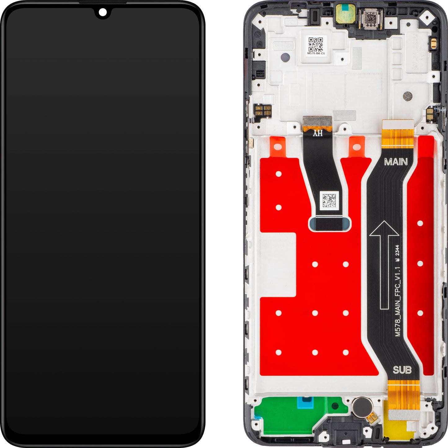 Display con pantalla táctil Huawei nova Y72, con marco, negro, Service Pack 02356ACK