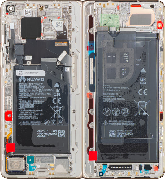 Pantalla con Touchscreen Huawei Mate X7, con Marco y Batería, Dorado, Service Pack 02357JRJ
