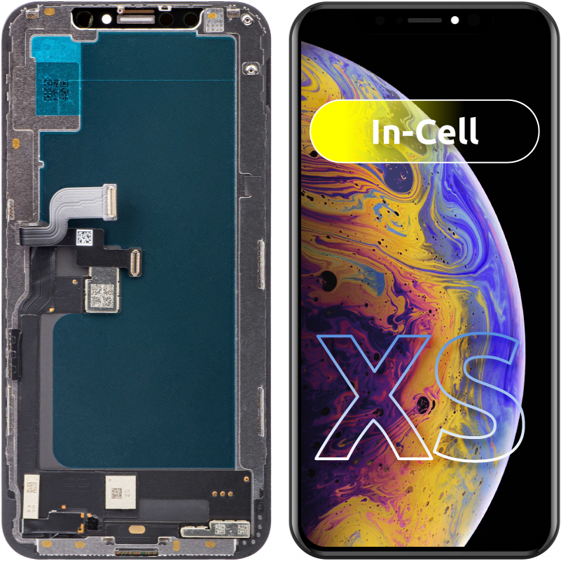 Pantalla táctil JK para Apple iPhone XS, con marco, versión LCD In-Cell, negro