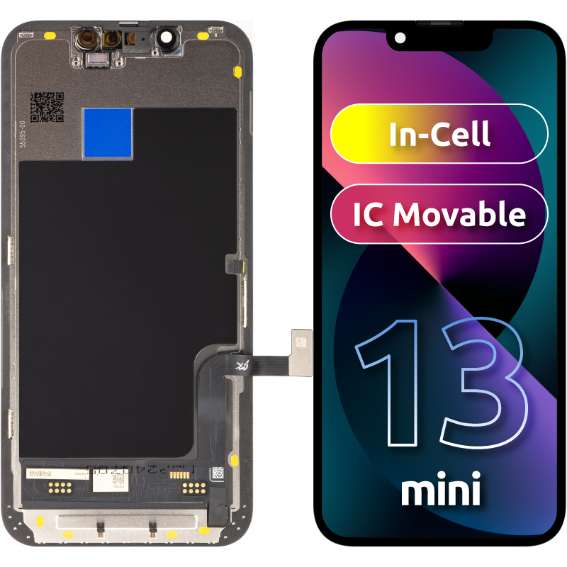 JK Pantalla Táctil para Apple iPhone 13 mini, con Marco, Versión LCD In-Cell, Negro