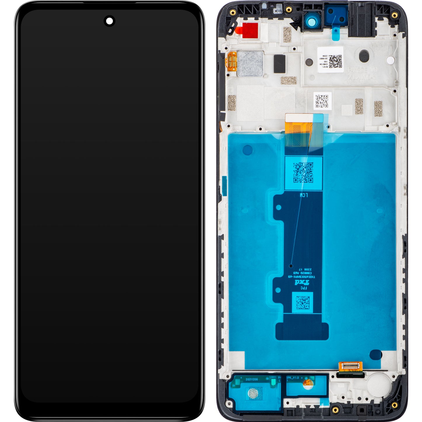 Motorola Moto E32s / E22s Pantalla táctil con marco, Negro, Service Pack 5D68C20795