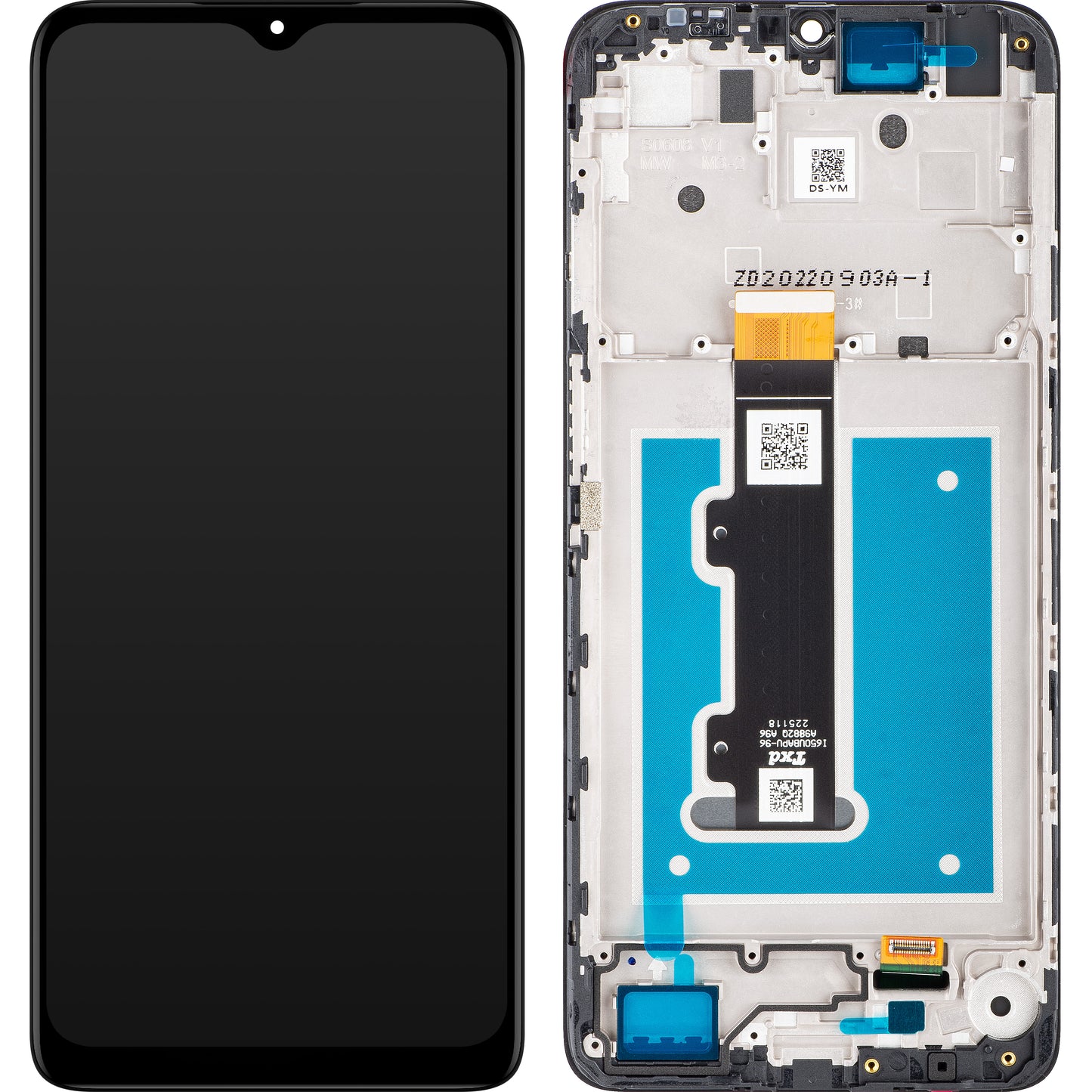 Pantalla táctil Motorola Moto E22i / E22, con marco, negro, Service Pack 5D68C21594