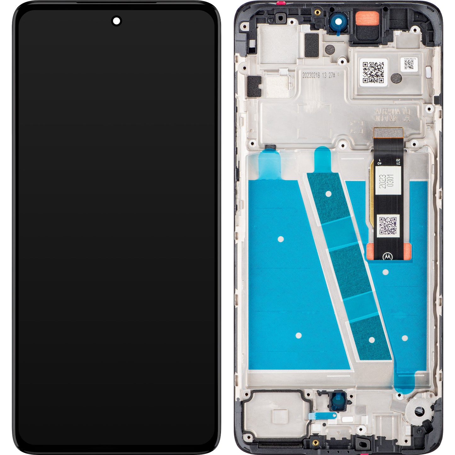 Motorola Moto Moto G72 Pantalla táctil, con marco, negro, Service Pack 5D68C21701