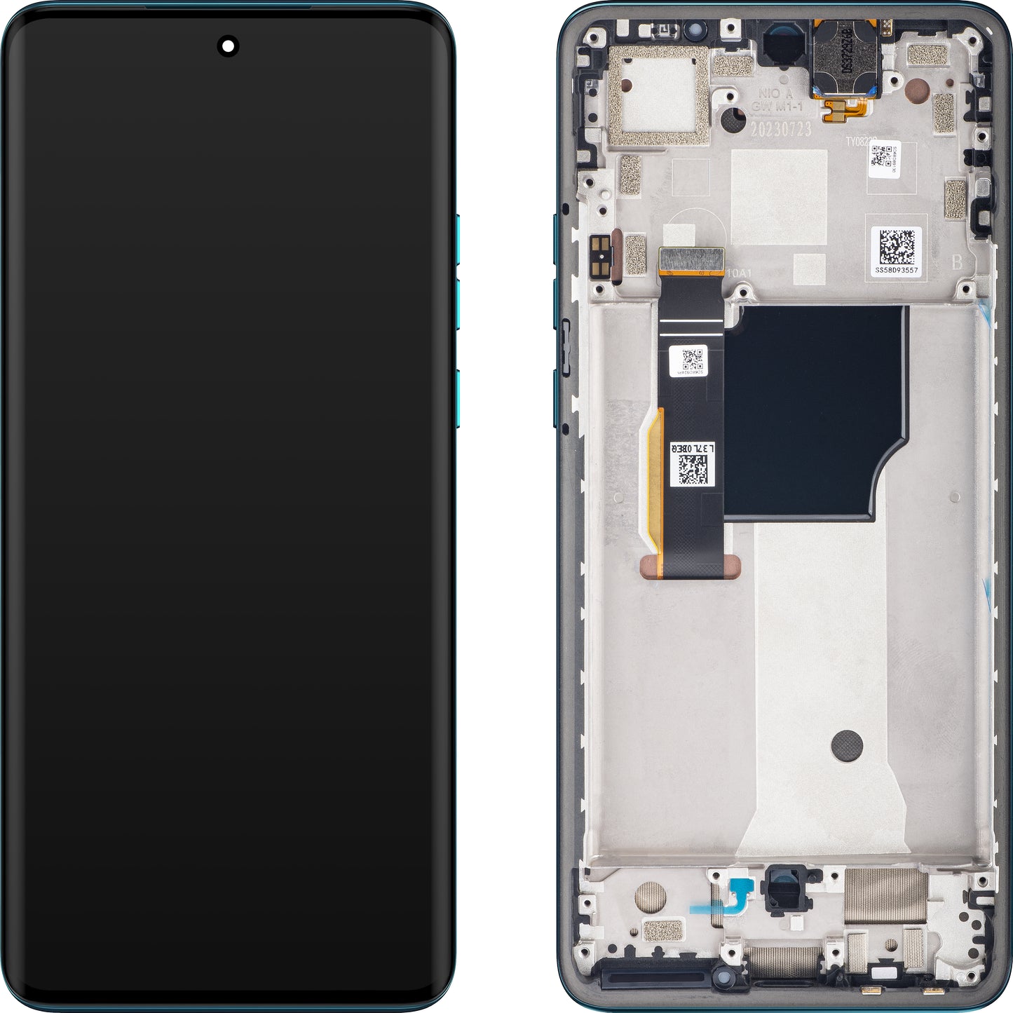 Pantalla táctil Motorola Edge 40 Neo, con marco, versión L3, azul (Caneel Bay), Service Pack 5D68C23160