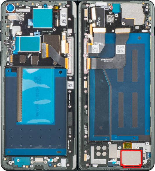 Pantalla con pantalla táctil Motorola Razr Fold, con marco, Sub Inner, Negro (Pantone Blackened Blue) Paquete de servicio 5D68C32444