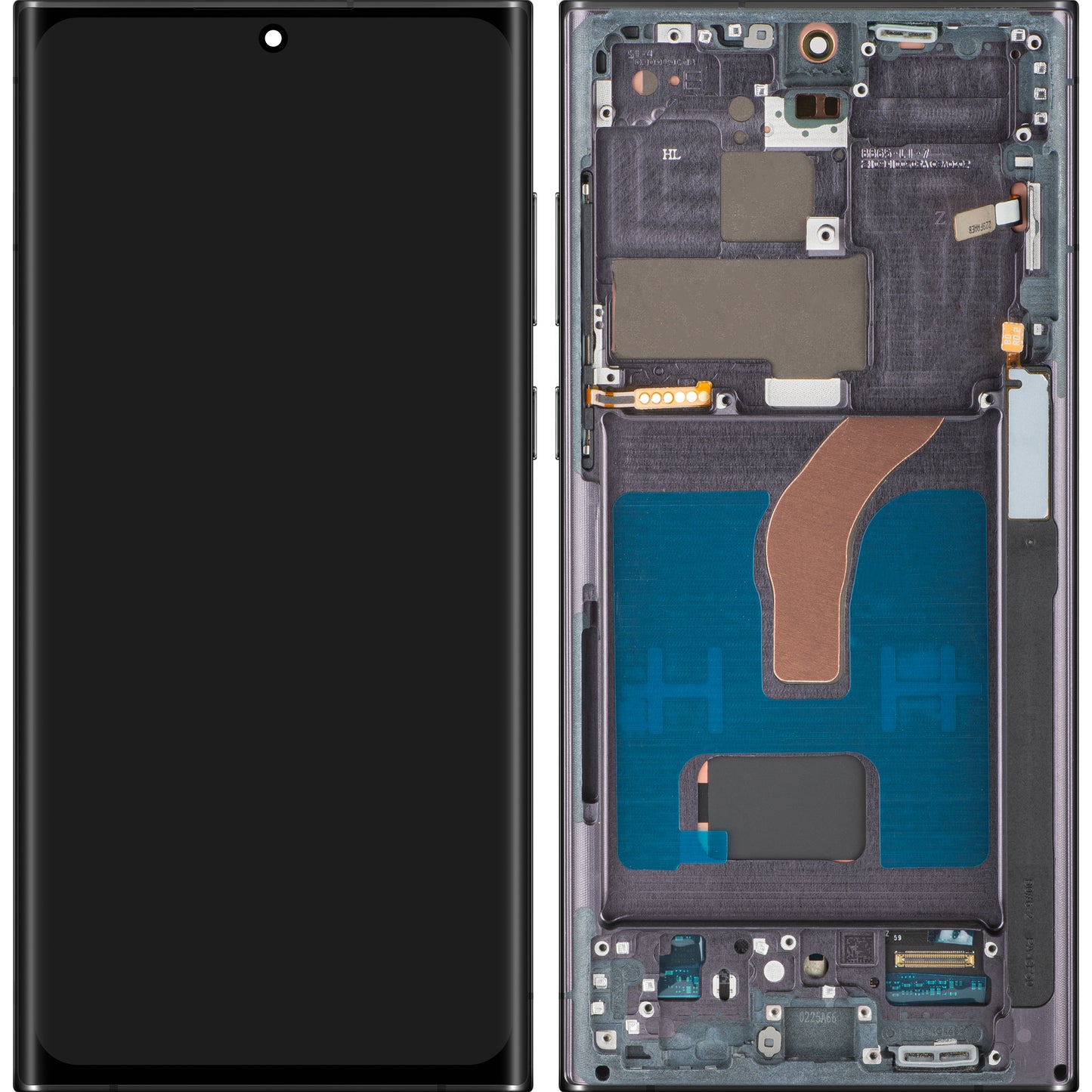 Pantalla con Touchscreen MP compatible con Samsung Galaxy S22 Ultra 5G S908, con Marco, Versión OLED, Negro