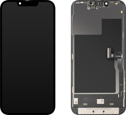 MP Touchscreen Display compatible with Apple iPhone 13 Pro, with Frame, Soft OLED IC Movable 120Hz FHD Version, Black