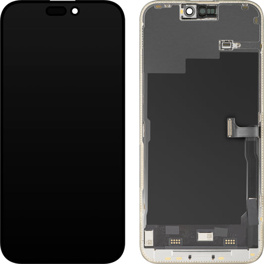 MP Touchscreen Display compatible with Apple iPhone 15 Pro Max, with Frame, Soft OLED 120Hz FHD Diagnostic Version, Black