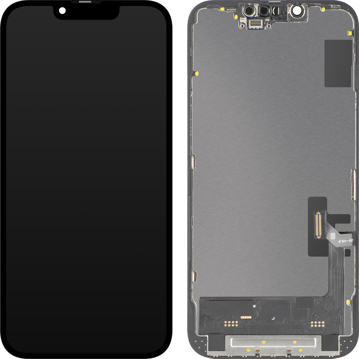 MP Touchscreen Display compatible with Apple iPhone 14, with Frame, Soft OLED FHD 120Hz IC Movable Version, Black