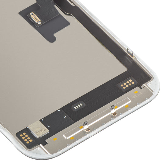 Pantalla con Touchscreen MP compatible con Apple iPhone 16 Pro, con Marco, Versión Soft OLED FHD 120Hz IC Movable, Negro