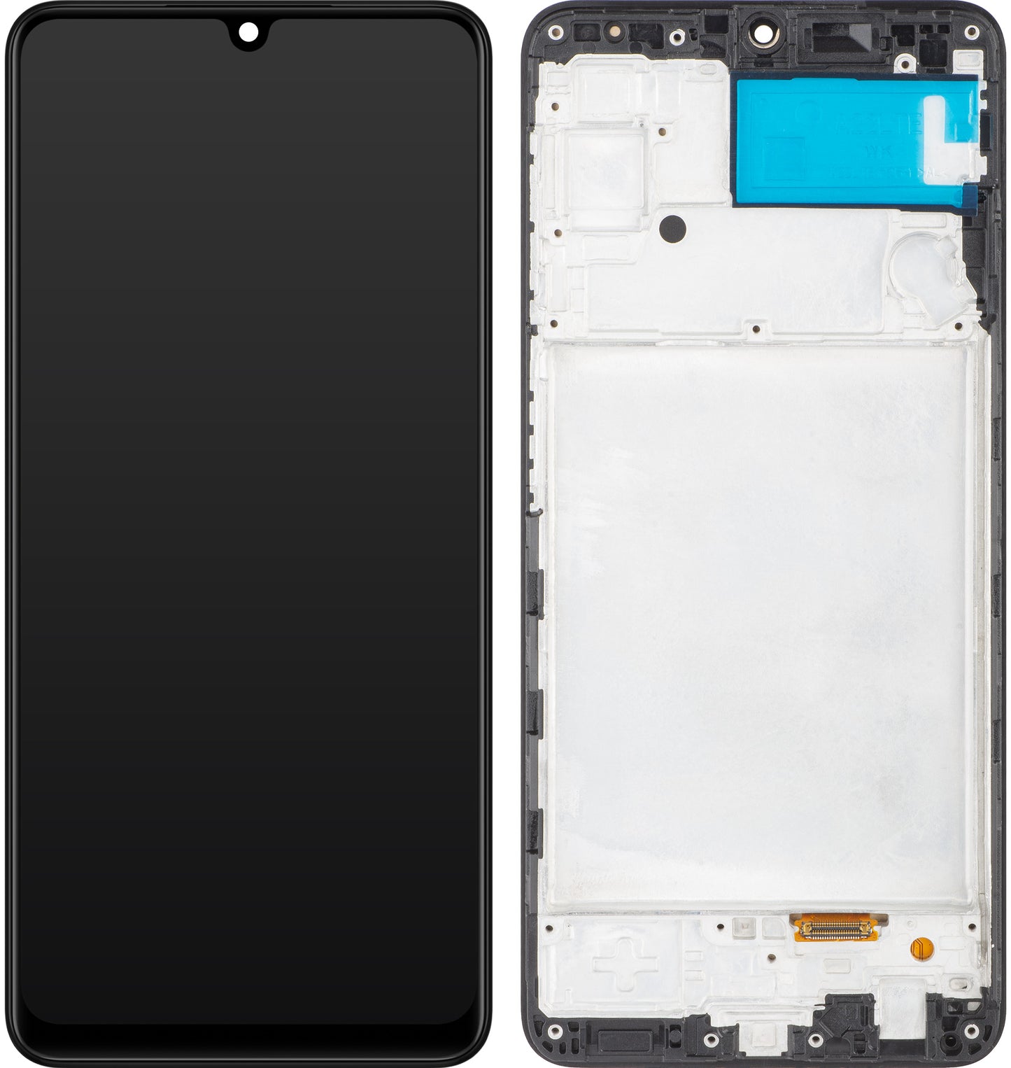 Pantalla táctil MP compatible con Samsung Galaxy A22 A225, con marco, negro