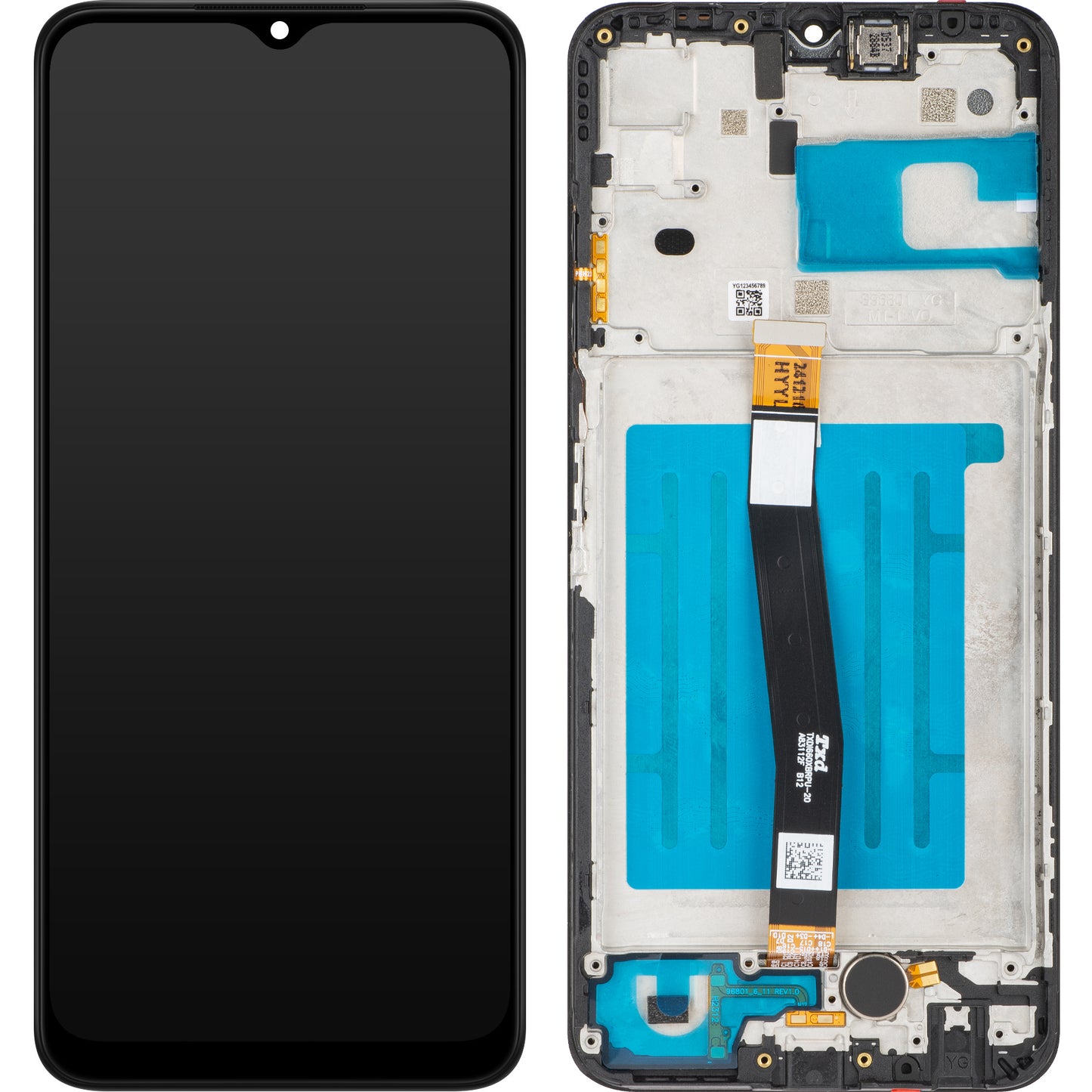 Pantalla táctil MP compatible con Samsung Galaxy A22 5G A226, con marco, negro