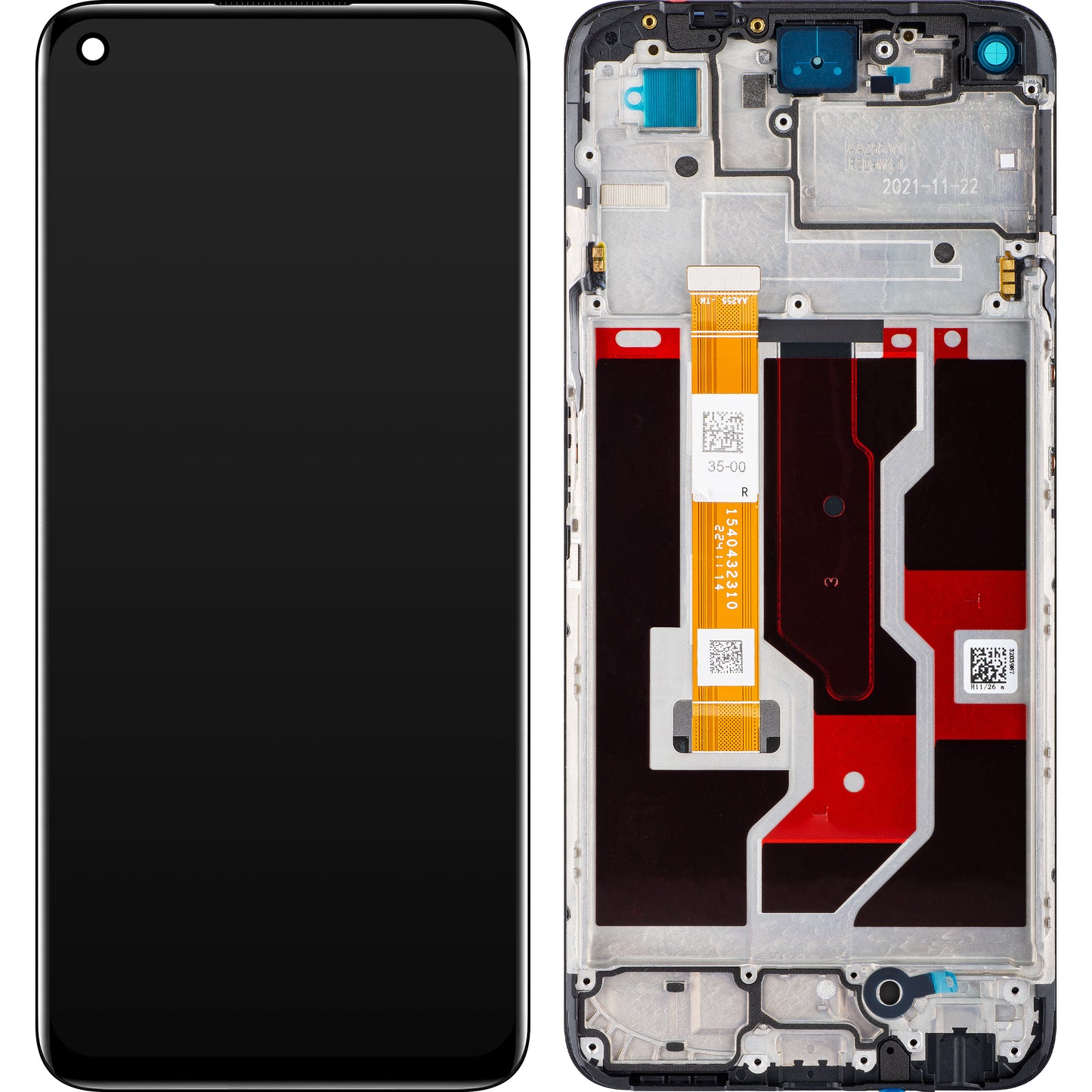 Pantalla con pantalla táctil Oppo A96, con marco, negro, Service Pack 4130058