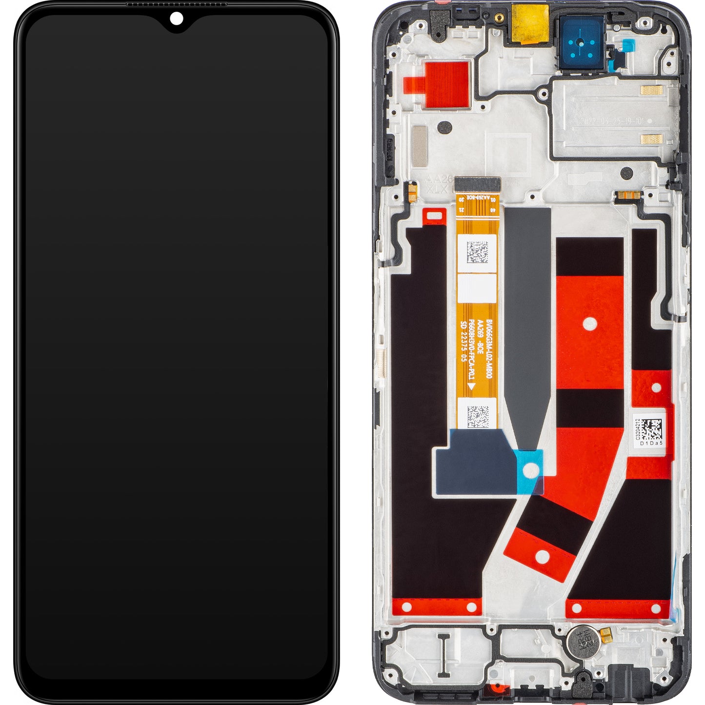 Display con pantalla táctil Oppo A77 5G, con marco, negro, Service Pack 4130192