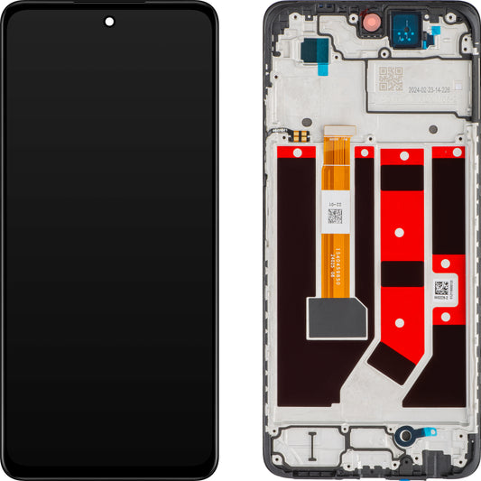 Pantalla táctil Oppo A58 4G, con marco, negro, Service Pack 621029000089