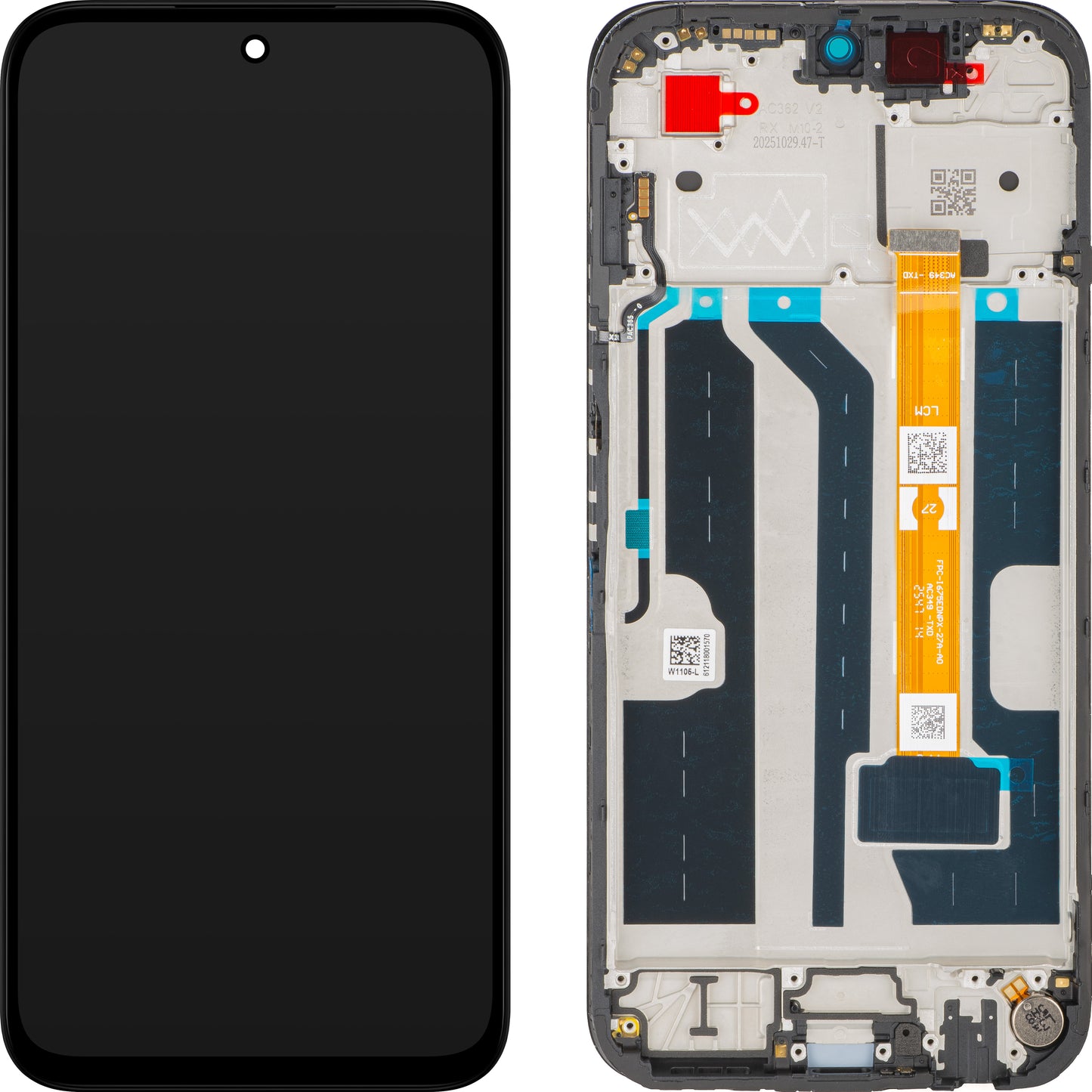Pantalla con Touchscreen Oppo A6x / A6t, con Marco, Negro, Service Pack 621029000752