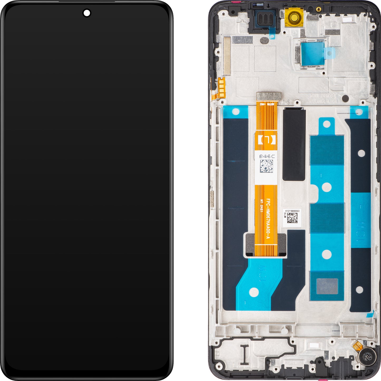 Pantalla táctil Realme 12x, con marco, negro brillante, Service Pack 621029000186