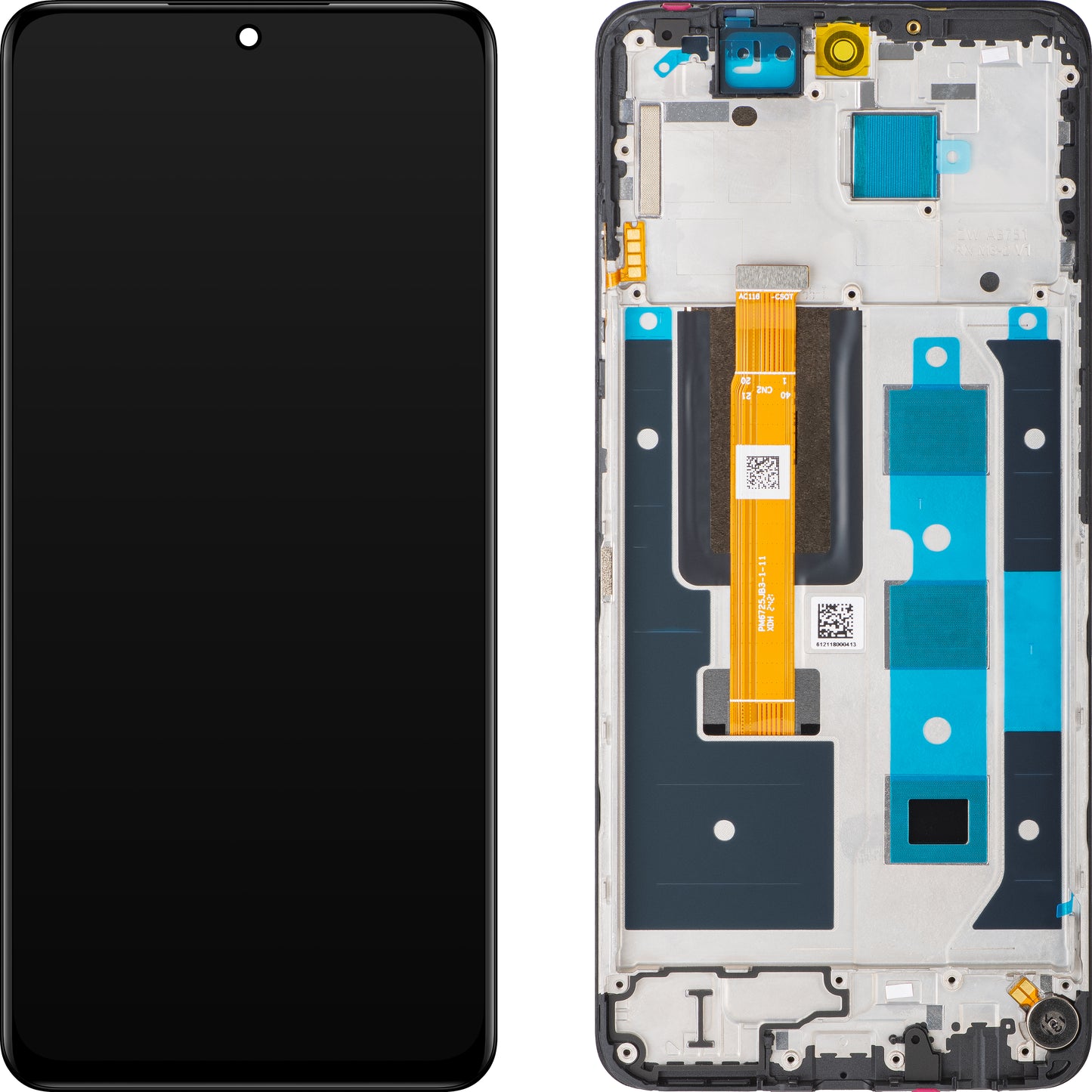 Display con Pantalla Táctil Realme 12, con Marco, Negro, Paquete de Servicio