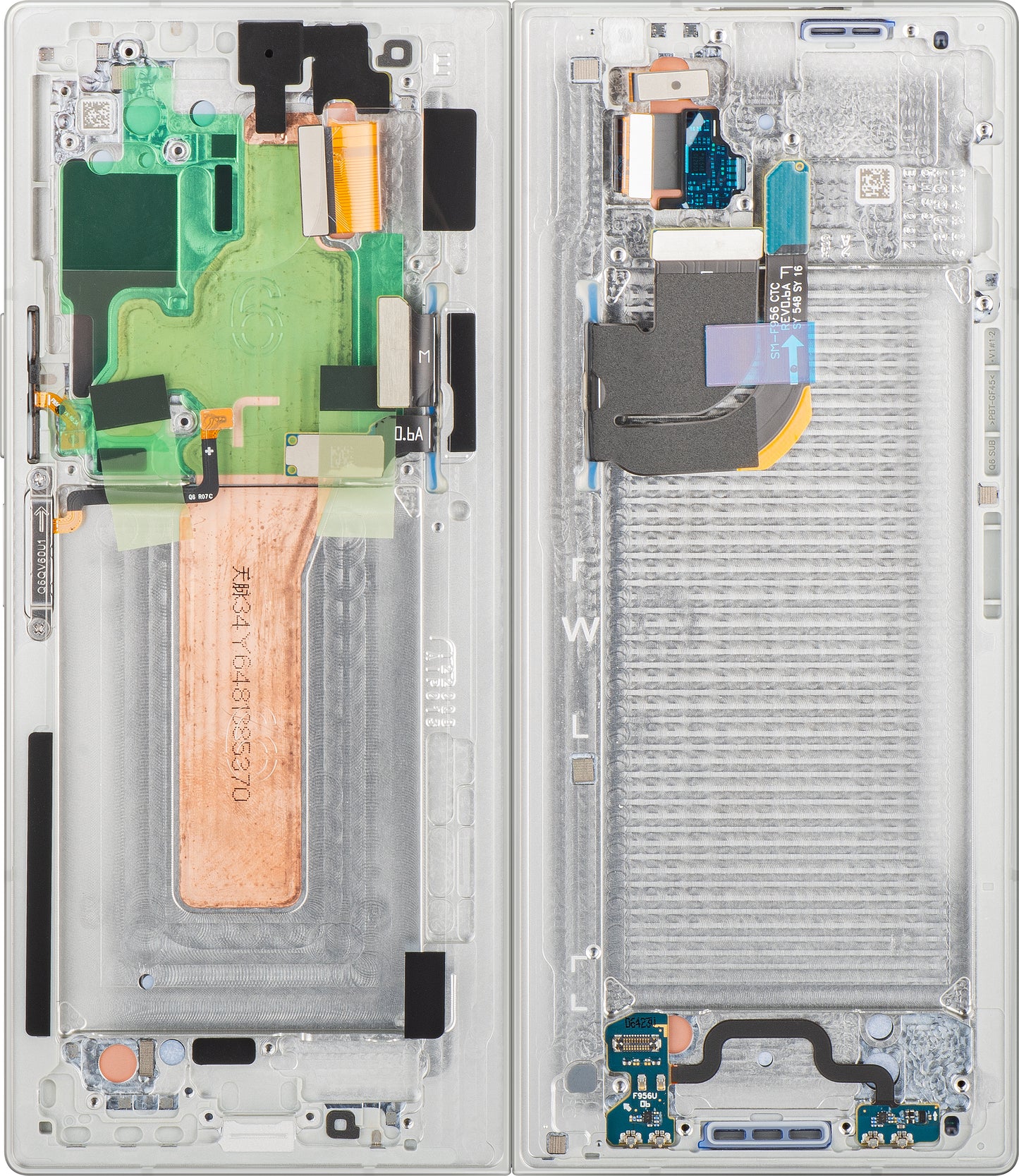 Pantalla con pantalla táctil Samsung Galaxy Z Fold6 F956, con marco, sub inner, blanco, paquete de servicio GH82-35042E