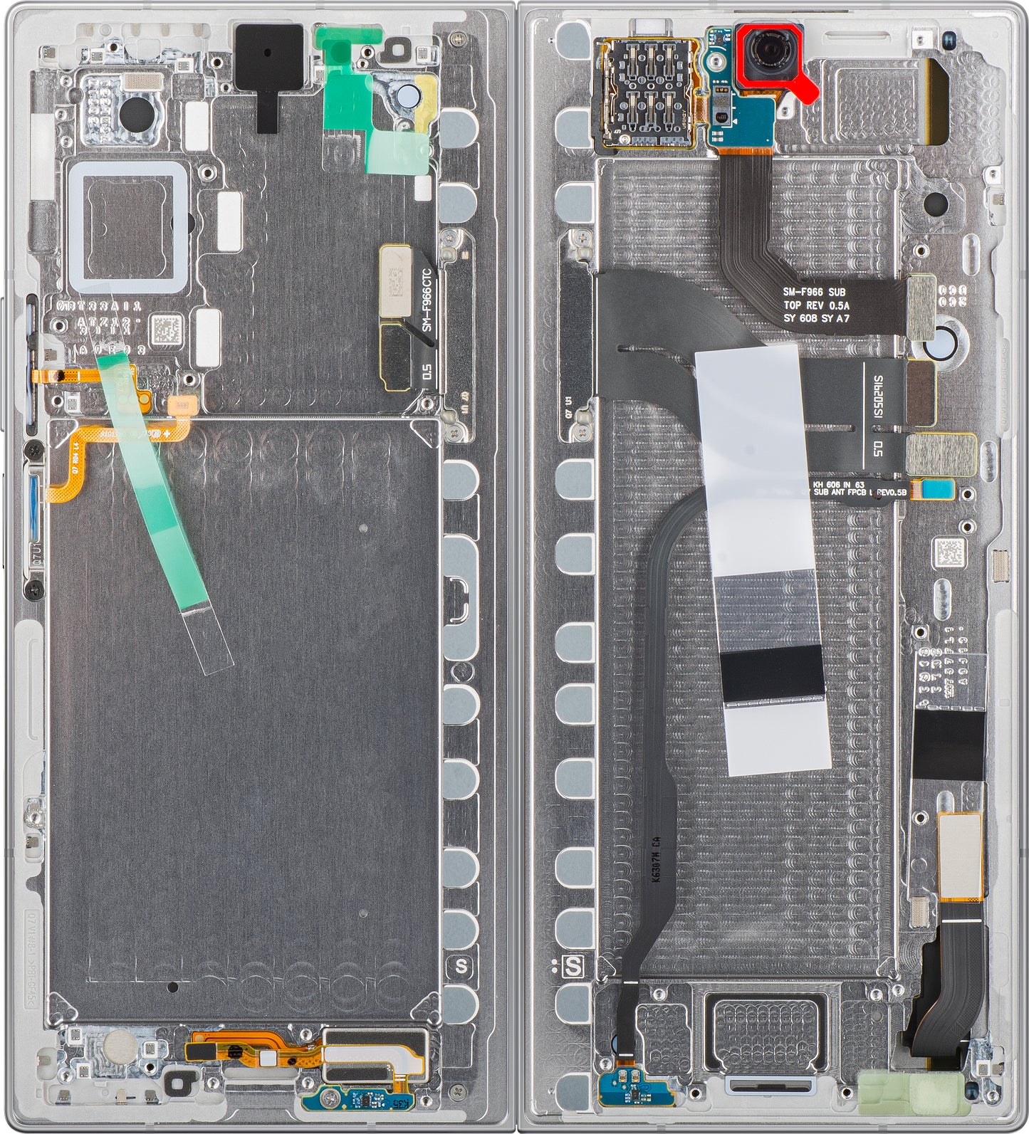 Pantalla con pantalla táctil Samsung Galaxy Z Fold7 F966, con marco, sub interior, plateado (Silver Shadow), paquete de servicio GH82-37548A