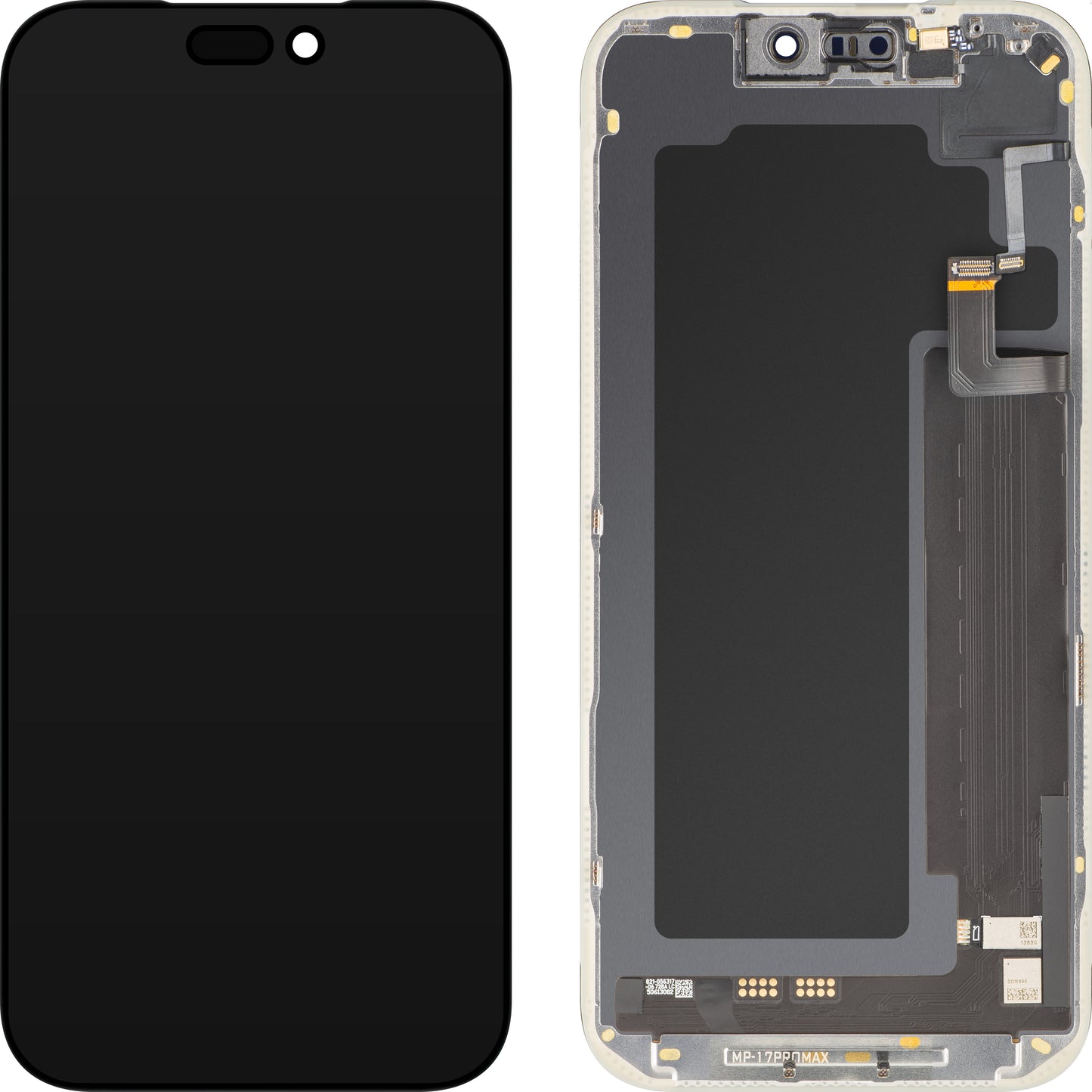 Pantalla con pantalla táctil y sensor de proximidad de luz MP compatible con Apple iPhone 17 Pro Max, con marco, versión de software OLED FHD 120Hz diagnóstico, negro