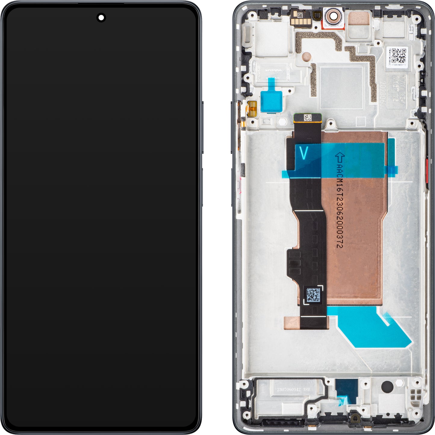 Pantalla con pantalla táctil Xiaomi Poco F5, con marco, negro, Service Pack 560001M16T00