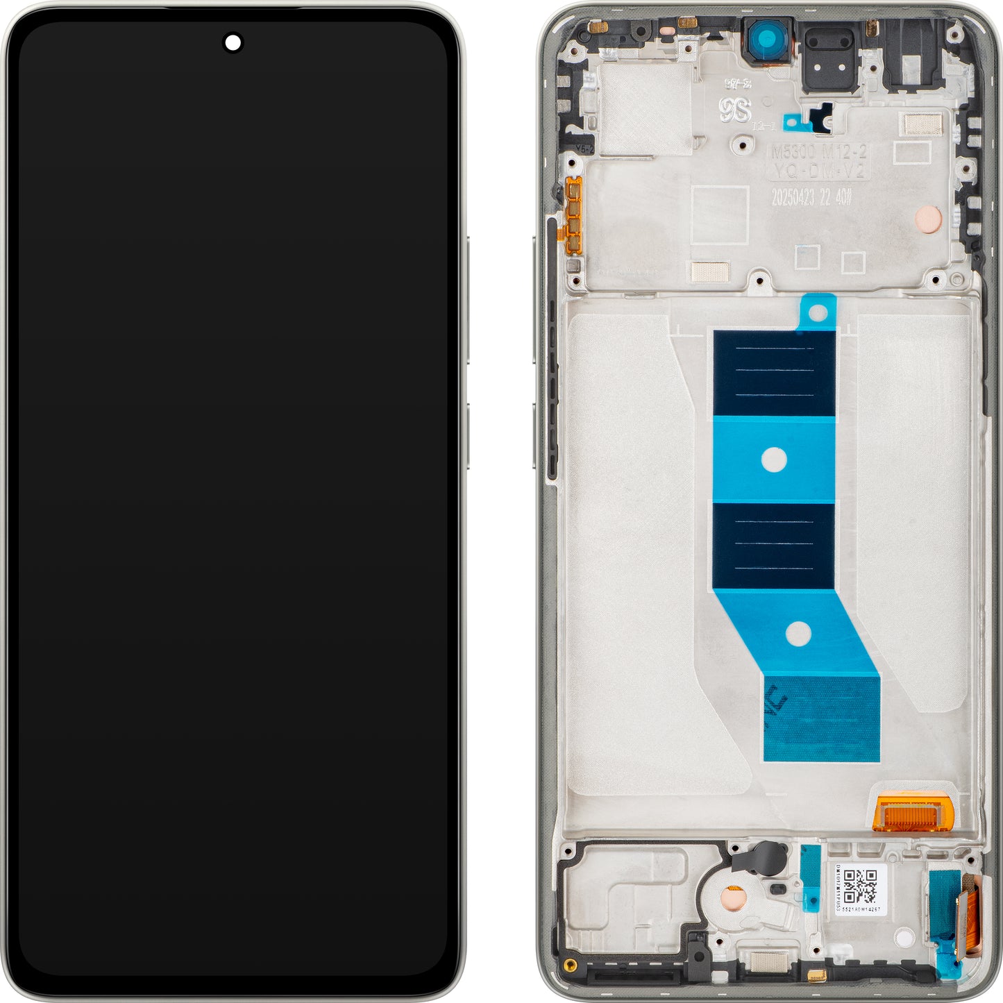 Pantalla con Touchscreen Xiaomi Poco M7 Pro 5G, con Marco, Gris (Lunar Dust), Service Pack 5600070O17P00