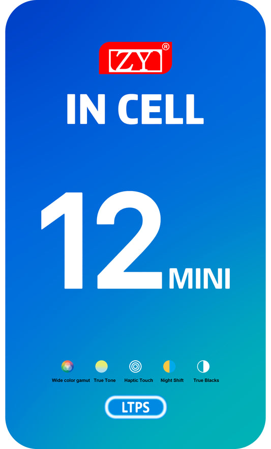 ZY Pantalla Táctil para Apple iPhone 12 mini, con Marco, Versión LCD In-Cell, Negro
